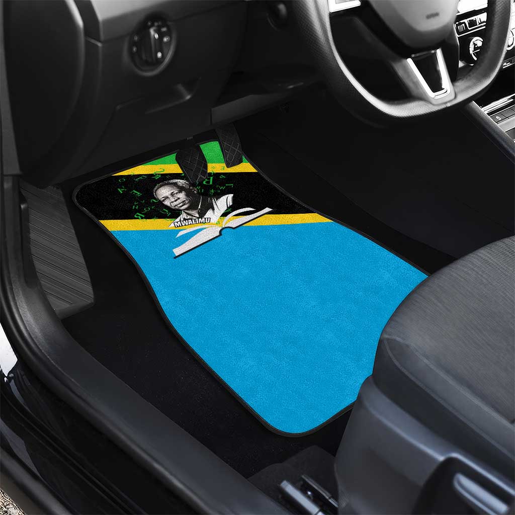 Julius Nyerere Car Mats Education is a Way of Fighting Poverty Quote and Tanzanian Flag Alphabet - Wonder Print Shop