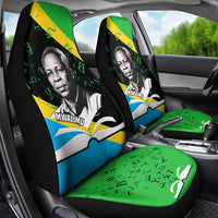 Julius Nyerere Car Seat Cover Education is a Way of Fighting Poverty Quote and Tanzanian Flag Alphabet - Wonder Print Shop