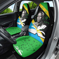 Julius Nyerere Car Seat Cover Education is a Way of Fighting Poverty Quote and Tanzanian Flag Alphabet - Wonder Print Shop