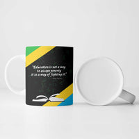 Julius Nyerere Ceramic Mug Education is a Way of Fighting Poverty Quote and Tanzanian Flag Alphabet - Wonder Print Shop