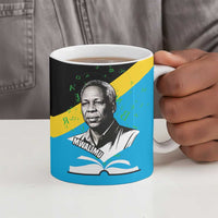 Julius Nyerere Ceramic Mug Education is a Way of Fighting Poverty Quote and Tanzanian Flag Alphabet - Wonder Print Shop