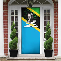 Julius Nyerere Door Cover Education is a Way of Fighting Poverty Quote and Tanzanian Flag Alphabet - Wonder Print Shop