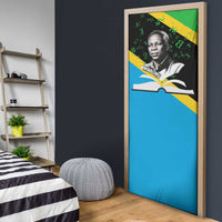 Julius Nyerere Door Cover Education is a Way of Fighting Poverty Quote and Tanzanian Flag Alphabet - Wonder Print Shop