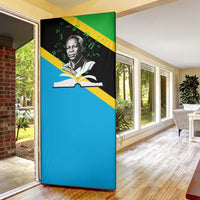 Julius Nyerere Door Cover Education is a Way of Fighting Poverty Quote and Tanzanian Flag Alphabet - Wonder Print Shop