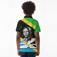 Julius Nyerere Kid Polo Shirt Education is a Way of Fighting Poverty Quote and Tanzanian Flag Alphabet - Wonder Print Shop