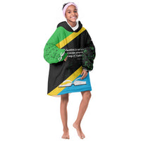 Julius Nyerere Kid Wearable Blanket Hoodie Education is a Way of Fighting Poverty Quote and Tanzanian Flag Alphabet - Wonder Print Shop