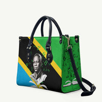 Julius Nyerere Leather Bag Education is a Way of Fighting Poverty Quote and Tanzanian Flag Alphabet - Wonder Print Shop