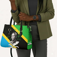 Julius Nyerere Leather Bag Education is a Way of Fighting Poverty Quote and Tanzanian Flag Alphabet - Wonder Print Shop