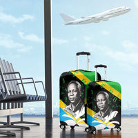 Julius Nyerere Luggage Cover Education is a Way of Fighting Poverty Quote and Tanzanian Flag Alphabet - Wonder Print Shop