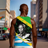 Julius Nyerere Men Tank Top Education is a Way of Fighting Poverty Quote and Tanzanian Flag Alphabet - Wonder Print Shop