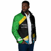 Julius Nyerere Padded Jacket Education is a Way of Fighting Poverty Quote and Tanzanian Flag Alphabet - Wonder Print Shop