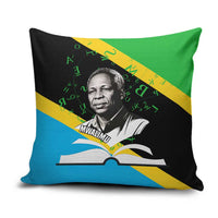 Julius Nyerere Pillow Cover Education is a Way of Fighting Poverty Quote and Tanzanian Flag Alphabet - Wonder Print Shop