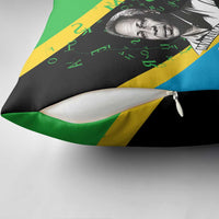 Julius Nyerere Pillow Cover Education is a Way of Fighting Poverty Quote and Tanzanian Flag Alphabet - Wonder Print Shop