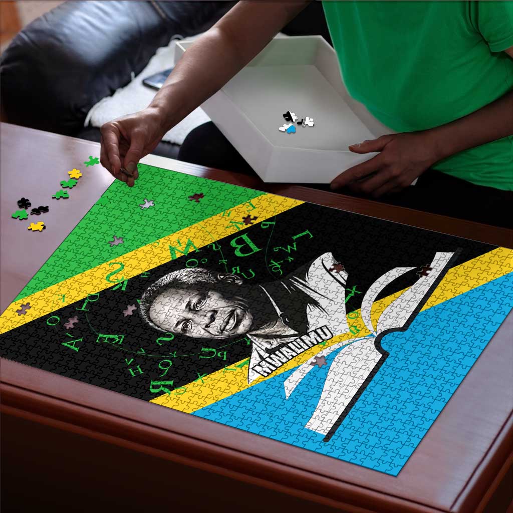 Julius Nyerere Puzzle Education is a Way of Fighting Poverty Quote and Tanzanian Flag Alphabet - Wonder Print Shop