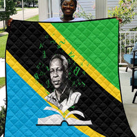 Julius Nyerere Quilt Education is a Way of Fighting Poverty Quote and Tanzanian Flag Alphabet - Wonder Print Shop