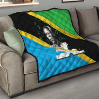 Julius Nyerere Quilt Education is a Way of Fighting Poverty Quote and Tanzanian Flag Alphabet - Wonder Print Shop