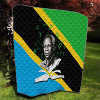 Julius Nyerere Quilt Education is a Way of Fighting Poverty Quote and Tanzanian Flag Alphabet - Wonder Print Shop