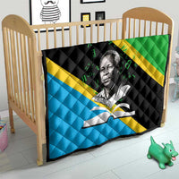 Julius Nyerere Quilt Education is a Way of Fighting Poverty Quote and Tanzanian Flag Alphabet - Wonder Print Shop