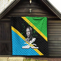 Julius Nyerere Quilt Education is a Way of Fighting Poverty Quote and Tanzanian Flag Alphabet - Wonder Print Shop