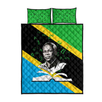 Julius Nyerere Quilt Bed Set Education is a Way of Fighting Poverty Quote and Tanzanian Flag Alphabet - Wonder Print Shop
