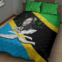 Julius Nyerere Quilt Bed Set Education is a Way of Fighting Poverty Quote and Tanzanian Flag Alphabet - Wonder Print Shop