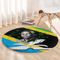 Julius Nyerere Round Carpet Education is a Way of Fighting Poverty Quote and Tanzanian Flag Alphabet - Wonder Print Shop