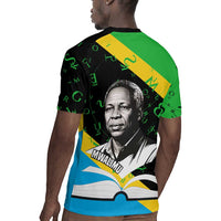 Julius Nyerere Rugby Jersey Education is a Way of Fighting Poverty Quote and Tanzanian Flag Alphabet - Wonder Print Shop