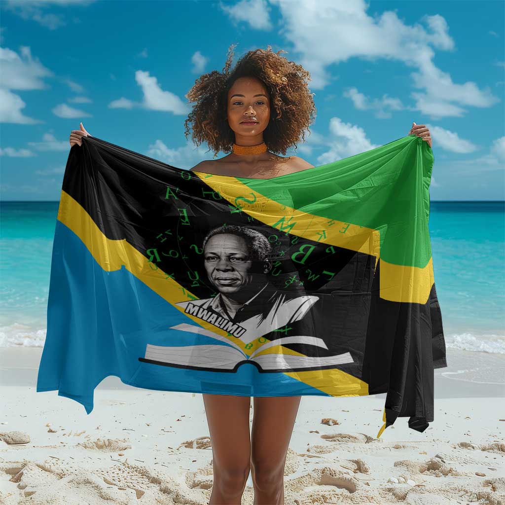 Julius Nyerere Sarong Education is a Way of Fighting Poverty Quote and Tanzanian Flag Alphabet - Wonder Print Shop