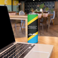 Julius Nyerere Skinny Tumbler Education is a Way of Fighting Poverty Quote and Tanzanian Flag Alphabet - Wonder Print Shop