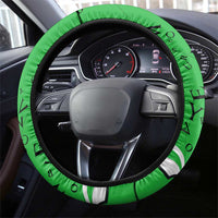 Julius Nyerere Steering Wheel Cover Education is a Way of Fighting Poverty Quote and Tanzanian Flag Alphabet - Wonder Print Shop
