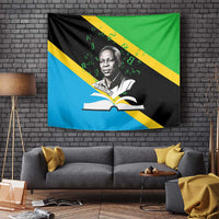 Julius Nyerere Tapestry Education is a Way of Fighting Poverty Quote and Tanzanian Flag Alphabet - Wonder Print Shop