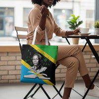 Julius Nyerere Tote Bag Education is a Way of Fighting Poverty Quote and Tanzanian Flag Alphabet - Wonder Print Shop