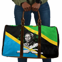 Julius Nyerere Travel Bag Education is a Way of Fighting Poverty Quote and Tanzanian Flag Alphabet - Wonder Print Shop