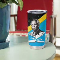 Julius Nyerere Tumbler Cup Education is a Way of Fighting Poverty Quote and Tanzanian Flag Alphabet - Wonder Print Shop