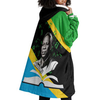 Julius Nyerere Wearable Blanket Hoodie Education is a Way of Fighting Poverty Quote and Tanzanian Flag Alphabet - Wonder Print Shop