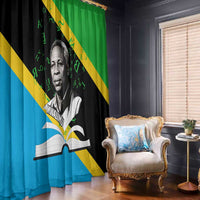 Julius Nyerere Window Curtain Education is a Way of Fighting Poverty Quote and Tanzanian Flag Alphabet - Wonder Print Shop