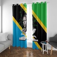 Julius Nyerere Window Curtain Education is a Way of Fighting Poverty Quote and Tanzanian Flag Alphabet - Wonder Print Shop