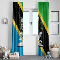 Julius Nyerere Window Curtain Education is a Way of Fighting Poverty Quote and Tanzanian Flag Alphabet - Wonder Print Shop