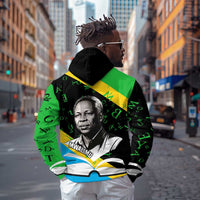 Julius Nyerere Zip Hoodie Education is a Way of Fighting Poverty Quote and Tanzanian Flag Alphabet - Wonder Print Shop