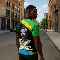 Julius Nyerere Zipper Polo Shirt Education is a Way of Fighting Poverty Quote and Tanzanian Flag Alphabet - Wonder Print Shop