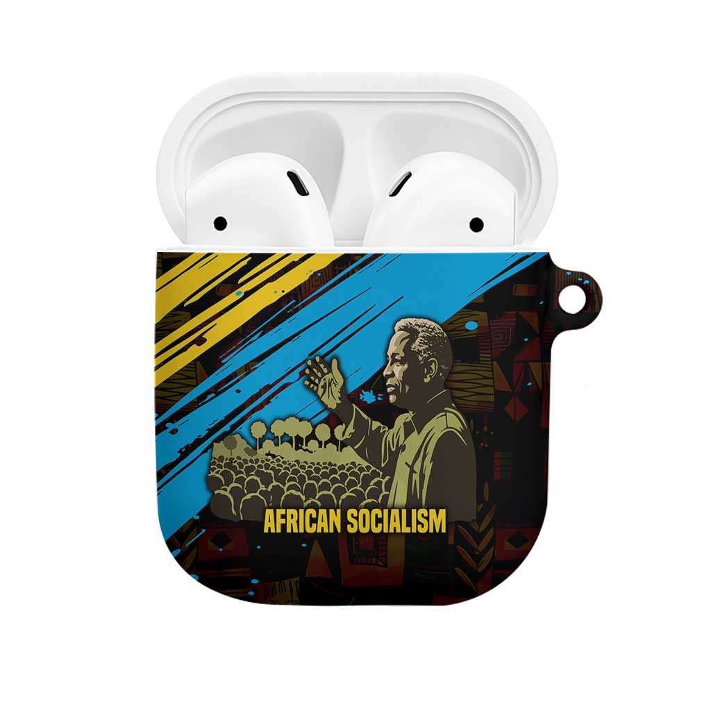 Julius Nyerere AirPods Case Ujamaa African Socialism Text and Bold Striped Pattern - Wonder Print Shop