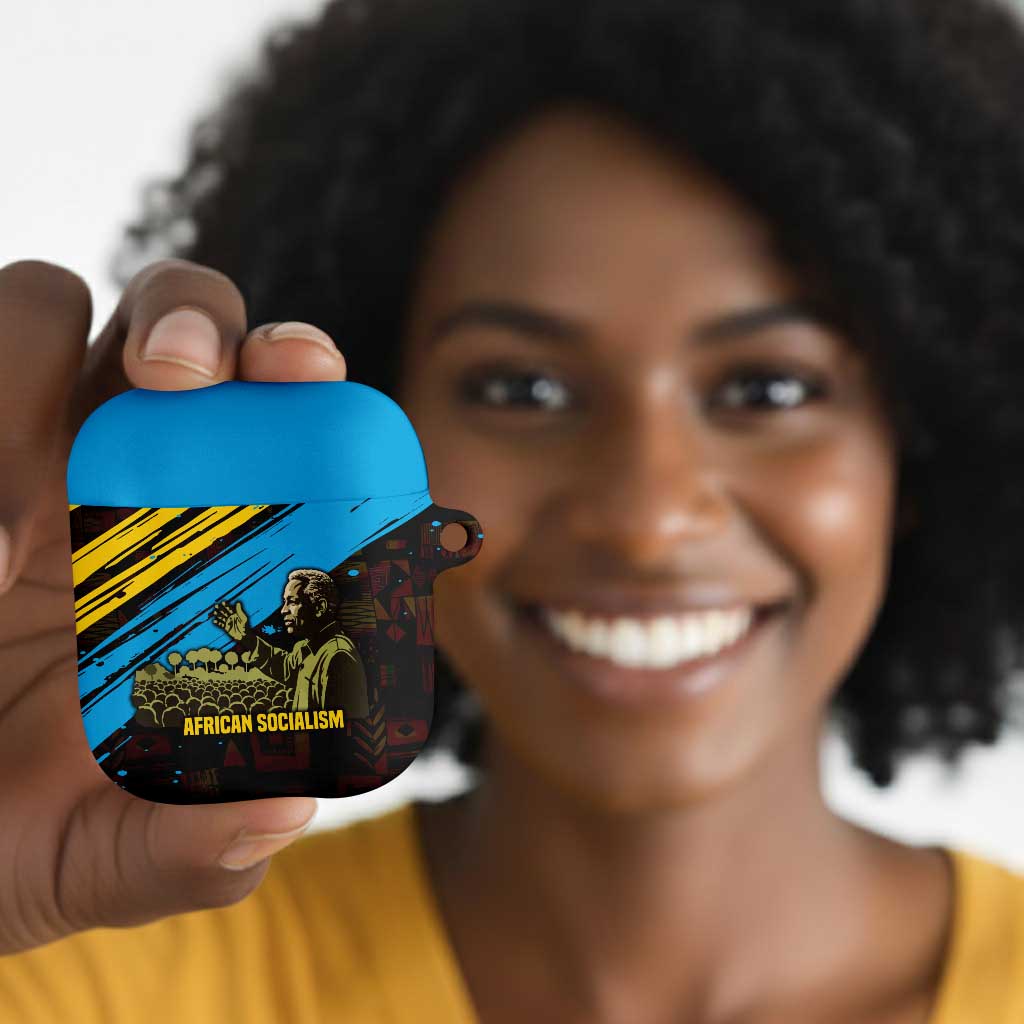 Julius Nyerere AirPods Case Ujamaa African Socialism Text and Bold Striped Pattern - Wonder Print Shop