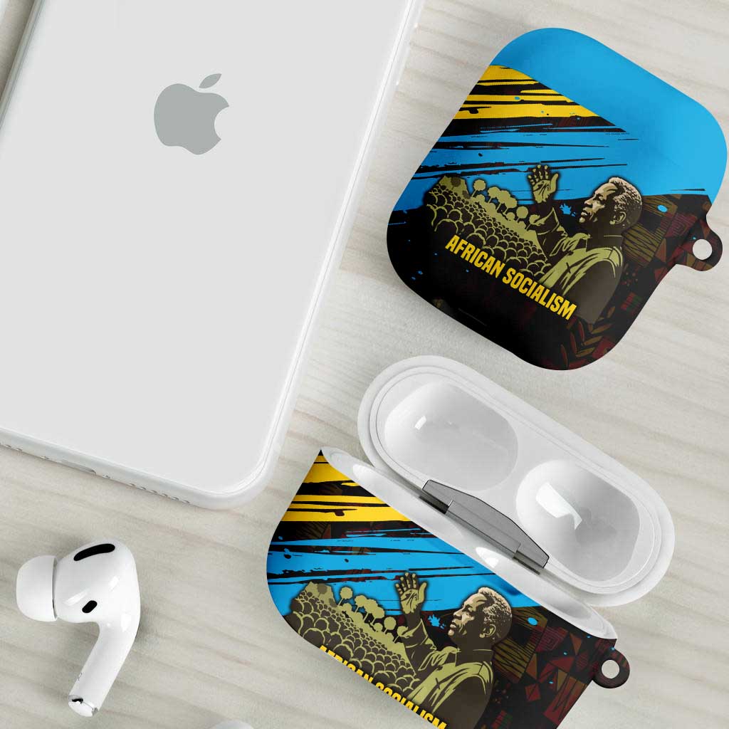 Julius Nyerere AirPods Case Ujamaa African Socialism Text and Bold Striped Pattern - Wonder Print Shop