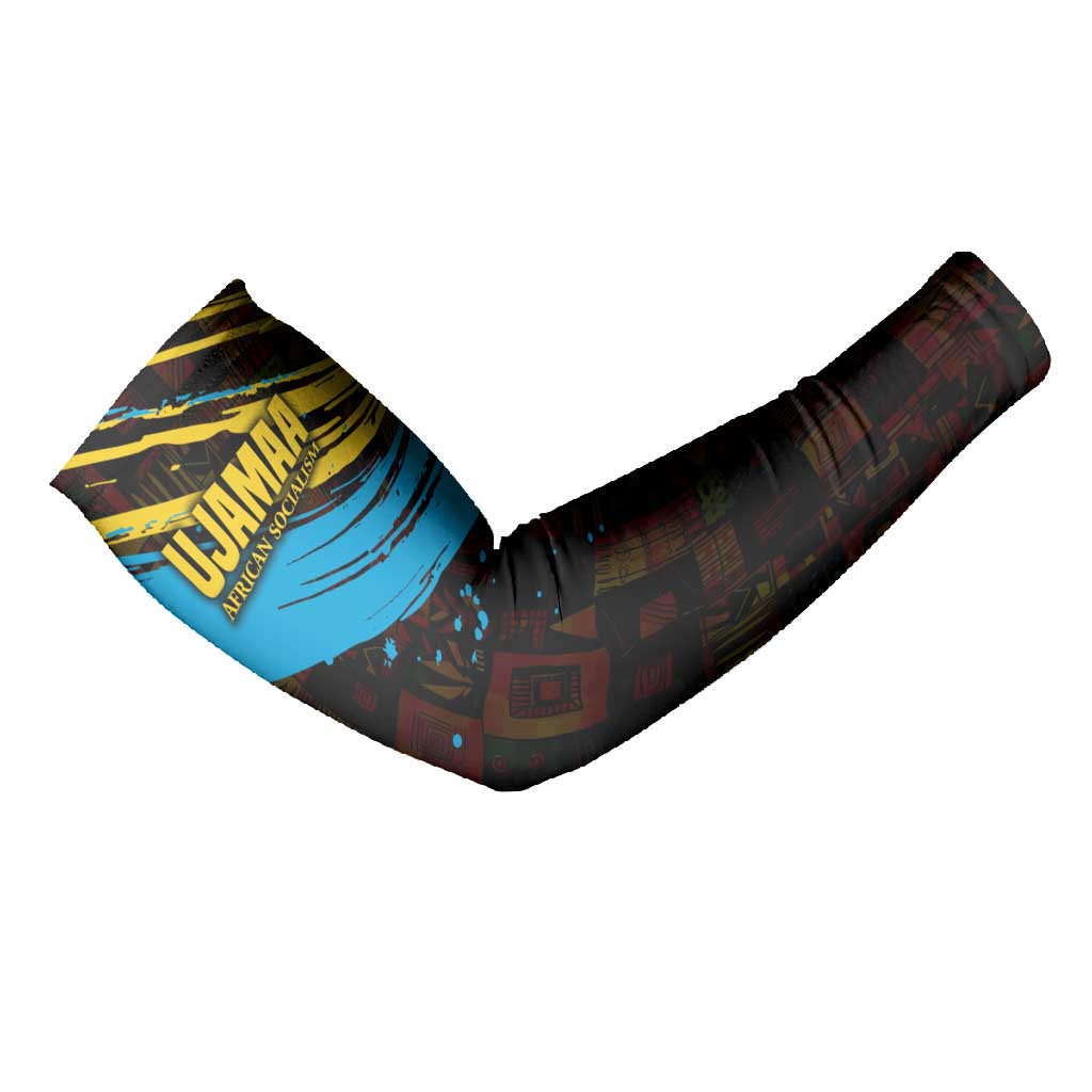 Julius Nyerere Arm Sleeves Ujamaa African Socialism Text and Bold Striped Pattern - Wonder Print Shop