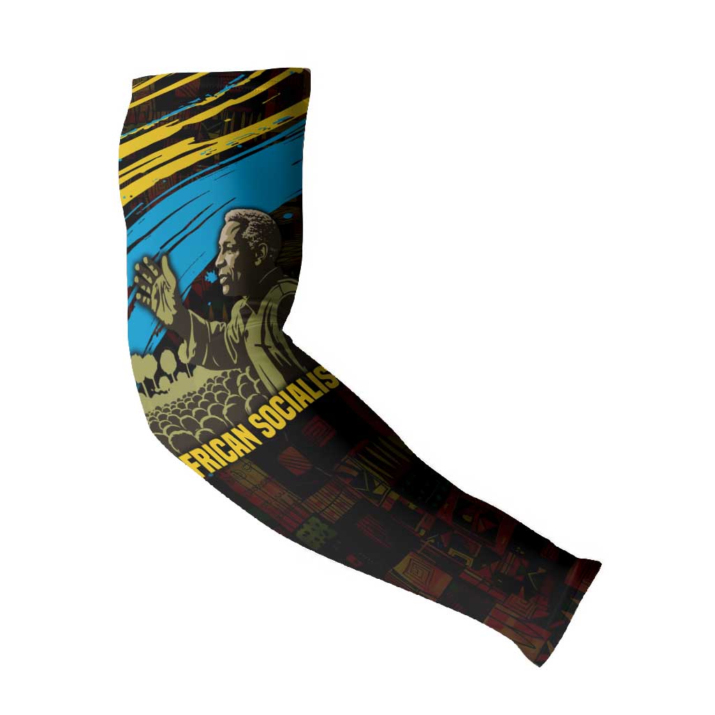 Julius Nyerere Arm Sleeves Ujamaa African Socialism Text and Bold Striped Pattern - Wonder Print Shop