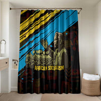 Julius Nyerere Bathroom Set Ujamaa African Socialism Text and Bold Striped Pattern - Wonder Print Shop