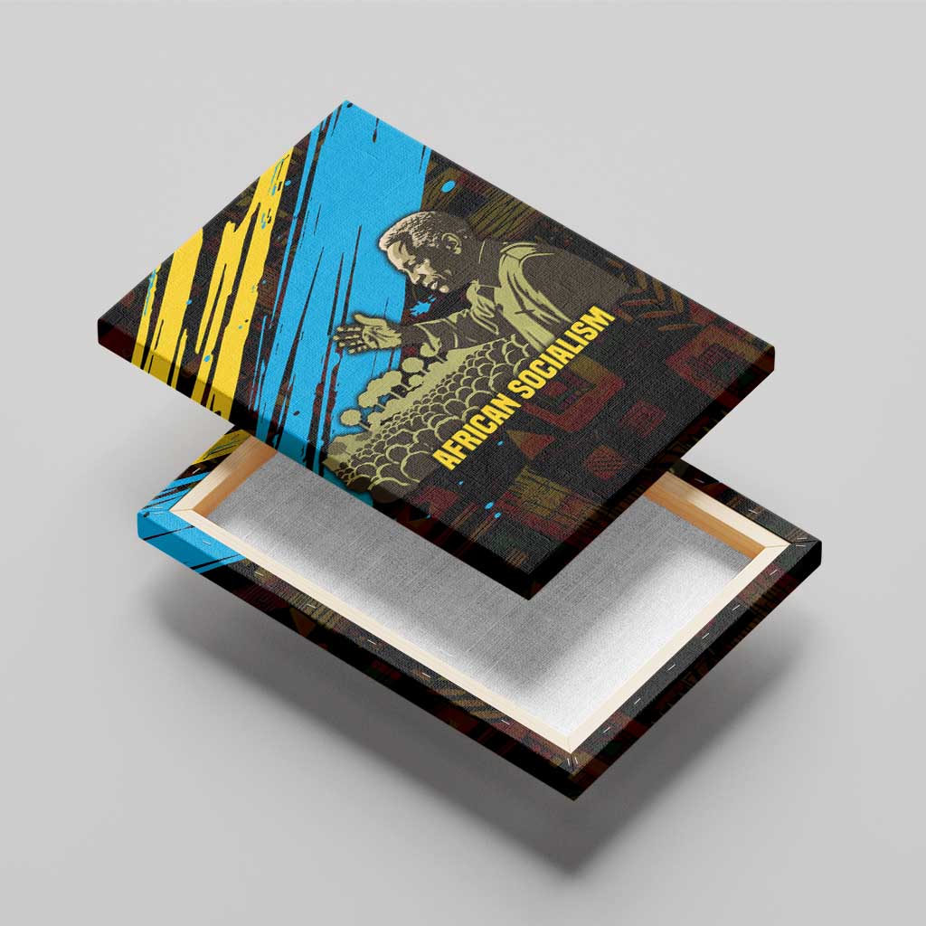 Julius Nyerere Canvas Wall Art Ujamaa African Socialism Text and Bold Striped Pattern - Wonder Print Shop