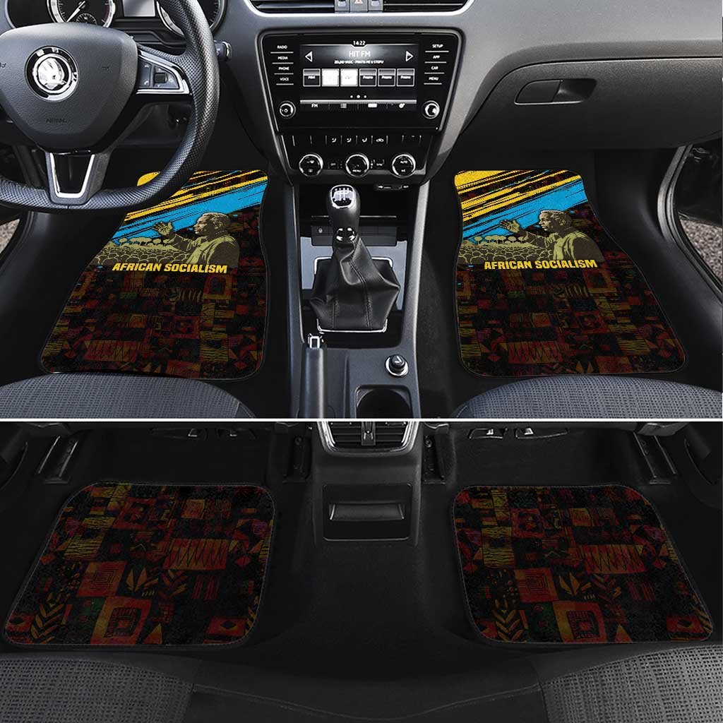 Julius Nyerere Car Mats Ujamaa African Socialism Text and Bold Striped Pattern - Wonder Print Shop