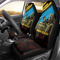 Julius Nyerere Car Seat Cover Ujamaa African Socialism Text and Bold Striped Pattern - Wonder Print Shop