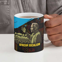 Julius Nyerere Ceramic Mug Ujamaa African Socialism Text and Bold Striped Pattern - Wonder Print Shop
